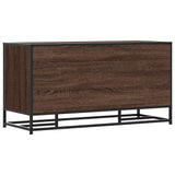 Shoe Bench Brown Oak 100x40x53.5 cm Engineered Wood and Metal 849218