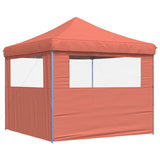 ZNTS Foldable Party Tent Pop-Up with 2 Sidewalls Terracotta 4004926