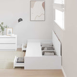 Bed Frame with Headboard White 100 x 200 cm Engineered Wood 3335221