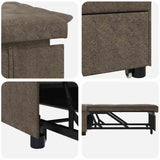 Sofa Bed Dark Grey 194 x 67 x 82 cm Huahua Fabric 42008605
