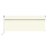 Manual Retractable Awning with Blind&LED 4x3m Cream 3069422