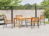 Garden Dining Set 5 pcs Black Solid Acacia Wood 3365535