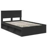 Bed Frame with Headboard Black 135 x 190 cm Engineered wood 3407887