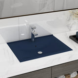 Luxury Basin with Faucet Hole Matt Dark Blue 60x46 cm Ceramic 147023
