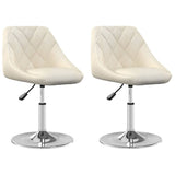 Swivel Dining Chairs 2 pcs Cream Velvet 335282