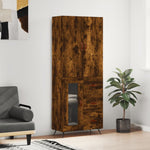 Highboard Smoked Oak 69.5x34x180 cm Engineered Wood 3195936