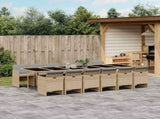 13 Piece Garden Dining Set with Cushions Mix Beige Poly Rattan 3210588