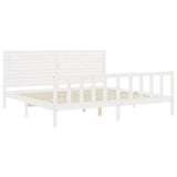 Bed Frame without Mattress White 200x200 cm Solid Wood Pine 3193227