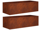 Garden Planter 2 pcs Rusty 80 x 40 x 40 cm Weathering Steel 8005245
