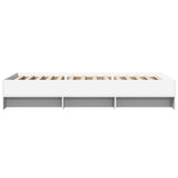 Bed Frame White Engineered Wood, Plywood 90 x 200 cm Bed Frame 3295674