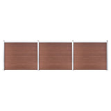 Fence Panel Set WPC 526x146 cm Brown 3070452