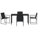 Garden Dining Set 5 pcs Black Powder-Coated Steel 3379342