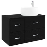 Bathroom Furniture Set 2 pcs Black Oak Engineered Wood 3404001