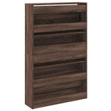 Shoe Cabinet Brown Oak 80x21x125.5 cm Engineered Wood 839930