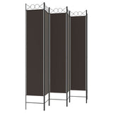 6-Panel Room Divider Brown 240x220 cm Fabric 350175