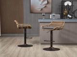 GOMYWAY 2 PCS Modern Swivel Bar Stools, Height Adjustable wicker furniture Bar Chairs with Cushion & W2678P388753