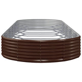 Garden Raised Bed Galvanised Steel 450x140x36 cm Brown 319040