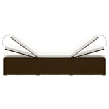 Sun Lounger Brown PE rattan Standard Adjustable Armrests 317112