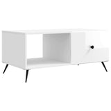 Coffee Table High Gloss White 90 x 50 x 40 cm Engineered Wood 895649