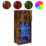TV Cabinet with LED Lights Smoked Oak 40.5x30x90 cm 837051