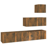 4 Piece TV Cabinet Set Smoked Oak Engineered Wood 3114651