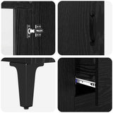 Highboard Black Oak 69.5 x 34 x 180 cm Engineered Wood 3416087