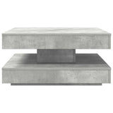 Coffee Table 360-Degree Rotatable Concrete Grey 70x70x34.5 cm 858482