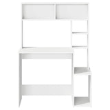 ZNTS Desk with Shelves White 100x45x140 cm Engineered Wood 860436