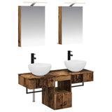 Bathroom Cabinet Set 5 pcs Old Wood 40 x 10.5 x 60.5 cm 3406277