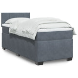 Box Spring Bed with Mattress Dark Grey 90x190 cm Velvet 3286199