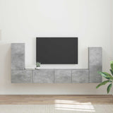 TV Cabinet Set 4 pcs Concrete Grey Engineered Wood 3409117