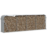 Log Holder Light Grey 300x45x100 cm Galvanised Steel 364556