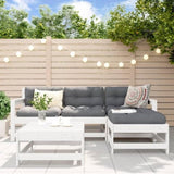 5 Piece Garden Lounge Set White Solid Wood Pine 3186187