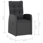 ZNTS 11 Piece Garden Dining Set with Cushions Black Poly Rattan 3095273