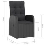 ZNTS 11 Piece Garden Dining Set with Cushions Black Poly Rattan 3095273