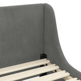 Children's Bed Frame with Headboard Dark Grey 90 x 190 cm 42010878
