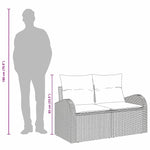 Garden Sofa with Cushion Black 124 x 62 x 69cm Poly Rattan 42006732