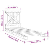 Bed Frame without Mattress with Headboard 90x200 cm Solid Wood 3281568