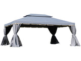 3 x 4m Aluminium Garden Gazebo, Marquee Canopy Shelter Pavilion Party Tent with Nets and Curtains T3398P315382