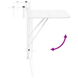 Hanging Balcony Table Folding White 60 x 39 x 65 cm Steel 42008074