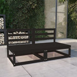 Garden 2-Seater Sofa Black Solid Pinewood 3075233