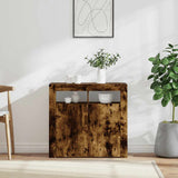 Sideboard with LED Lights Smoked Oak 80x35x75 cm 815729