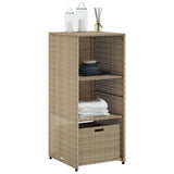 Garden Storage Cabinet Beige 50x55x115 cm Poly Rattan 365550