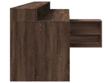 Desk with LED Lights Brown Oak 200x104x91 cm Engineered Wood 3309471