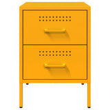 ZNTS Bedside Cabinet Mustard Yellow 36x39x50.5 cm Steel 842928