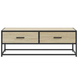 ZNTS Coffee Table Sonoma Oak 100x50x35 cm Engineered Wood and Metal 848780