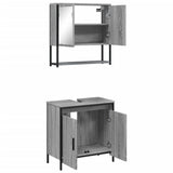 2 Piece Bathroom Furniture Set Grey Sonoma Engineered Wood 3214663