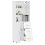 Highboard White 69.5x34x180 cm Engineered Wood 3189421