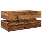 Coffee Table with LED Lights Old Wood 90x50x40 cm 857718