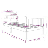 Bed Frame without Mattress Solid Wood Pine Small Single 3101308